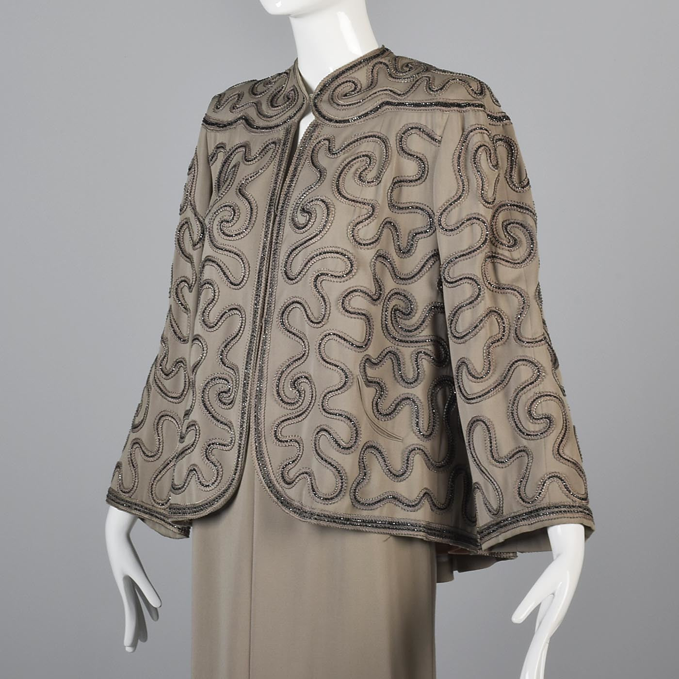 1940s Gabardine Skirt Suit with Swing Jacket