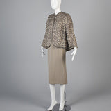 1940s Gabardine Skirt Suit with Swing Jacket