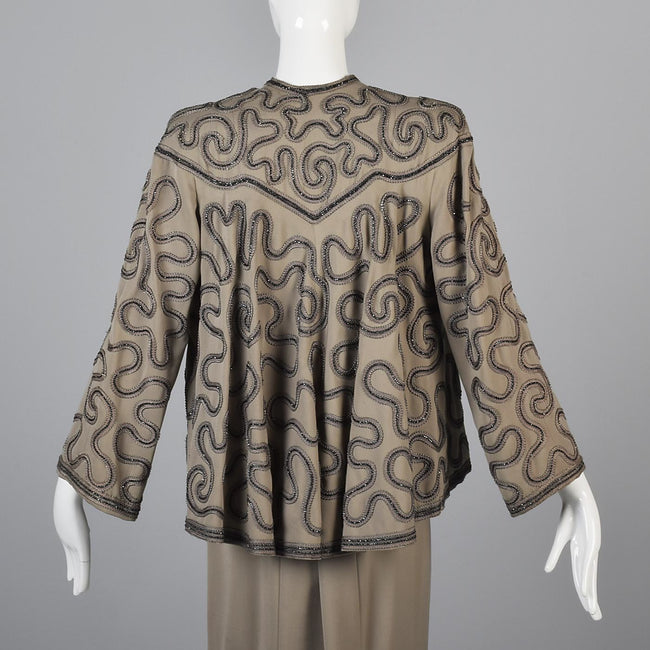1940s Gabardine Skirt Suit with Swing Jacket