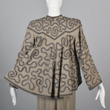 1940s Gabardine Skirt Suit with Swing Jacket