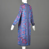1960s Leonard Paris Loose Long Sleeve Silk Knit Dress in Purple