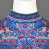1960s Leonard Paris Loose Long Sleeve Silk Knit Dress in Purple