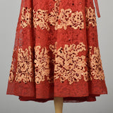 1940s Red Lace Fit & Flare Party Dress by Patric of Miss America