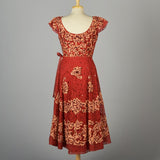 1940s Red Lace Fit & Flare Party Dress by Patric of Miss America
