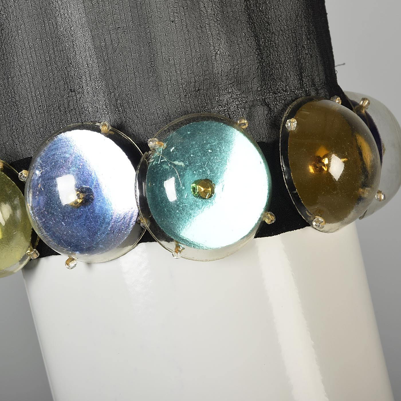 1960s Space Age Mod Sheer Silk Blouse with Bubble Sequins