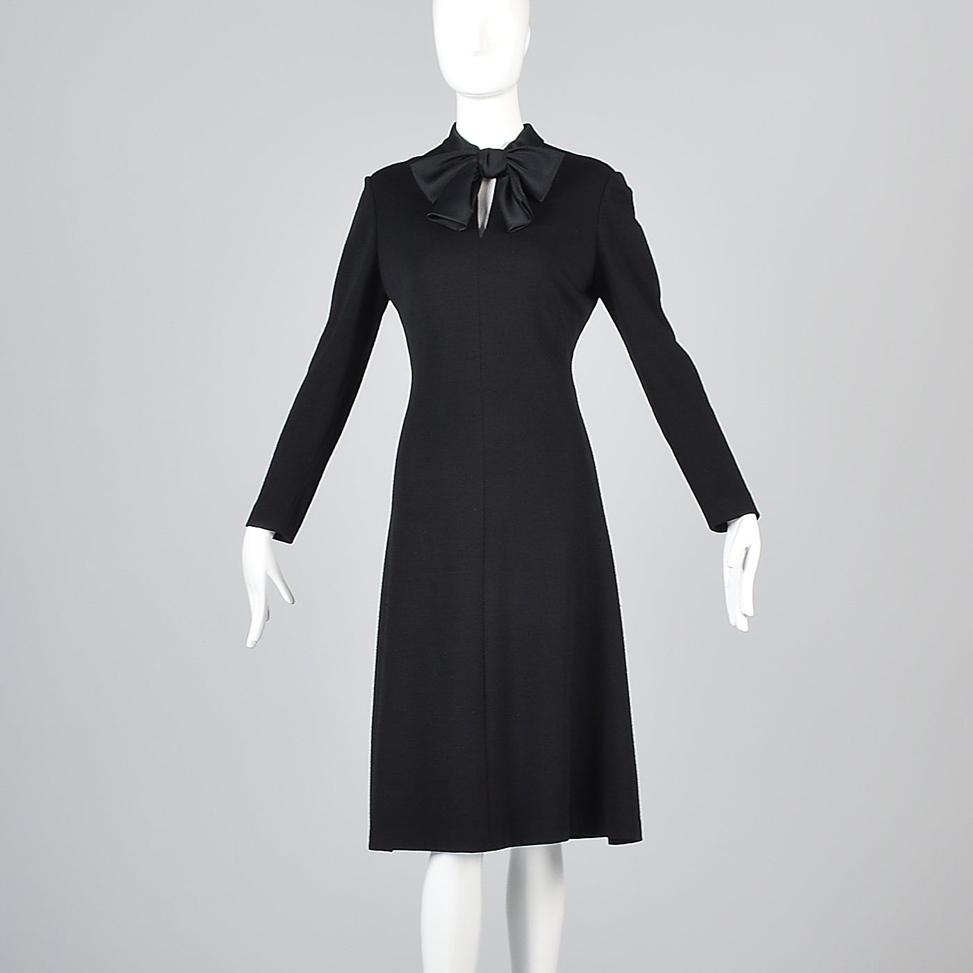 Adele Simpson Little Black Dress with Keyhole Bust & Satin Bow