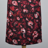 1950s Rose Print Black Silk Dress