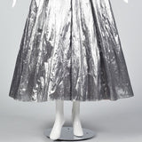 1970s Lillie Rubin Silver Lamé & Sequin Halter Dress