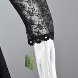 1970s Lilli Diamond Gothic Black Lace Maxi Dress