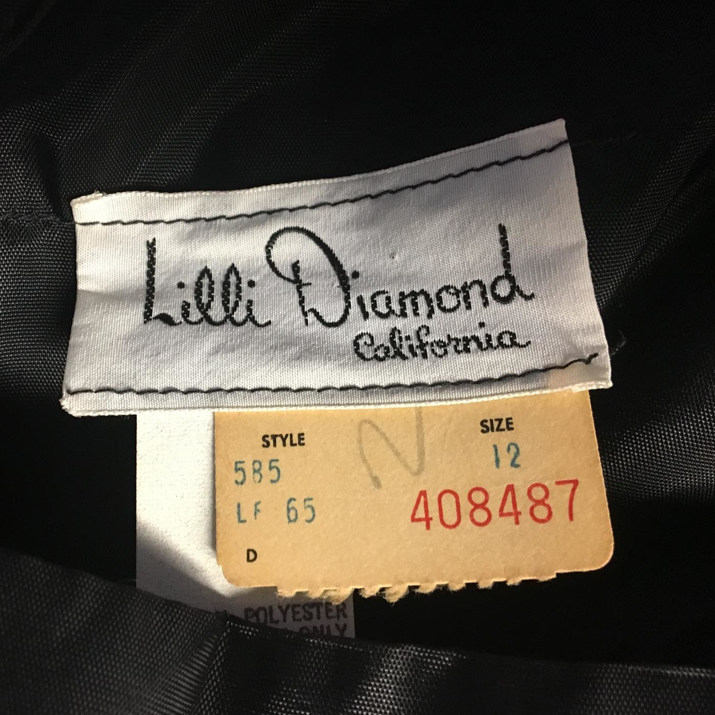 1970s Lilli Diamond Gothic Black Lace Maxi Dress