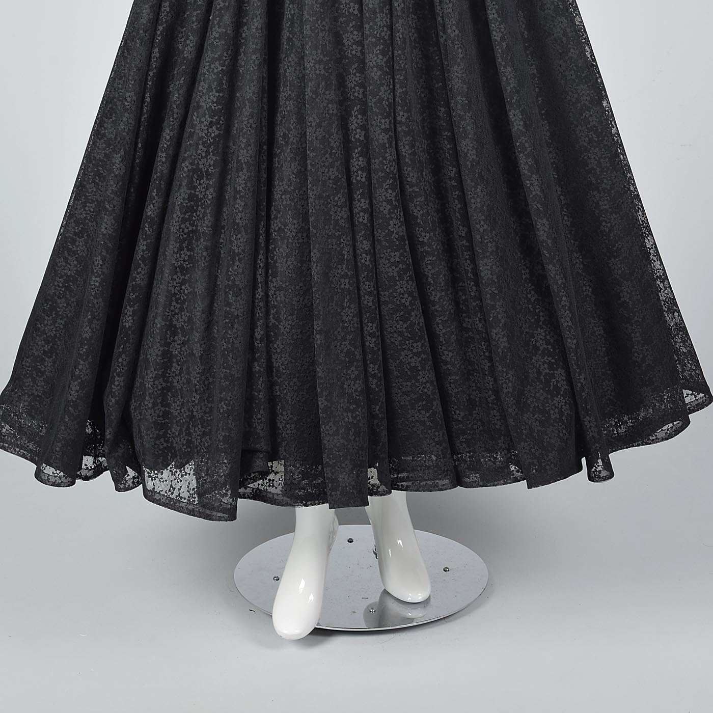 1970s Lilli Diamond Gothic Black Lace Maxi Dress