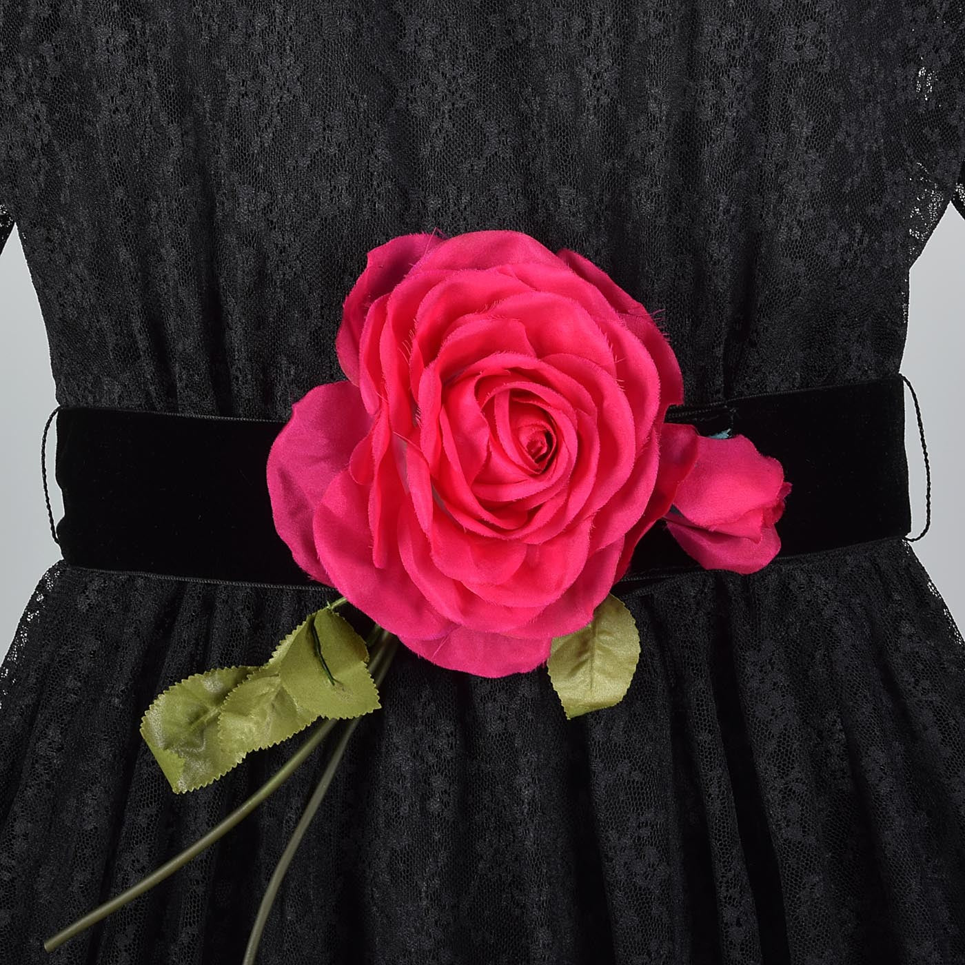 1970s Lilli Diamond Gothic Black Lace Maxi Dress