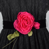 1970s Lilli Diamond Gothic Black Lace Maxi Dress