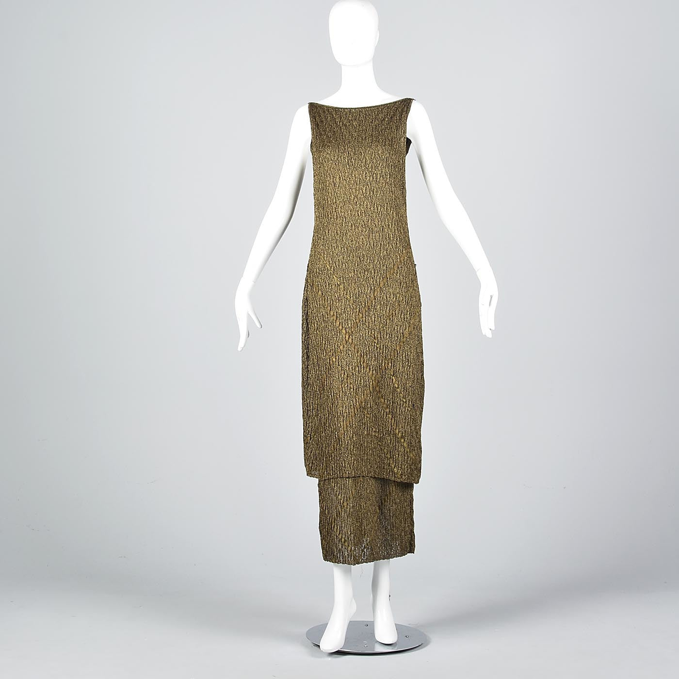 Christian Dior Boutique John Galliano Metallic Gold Evening Dress