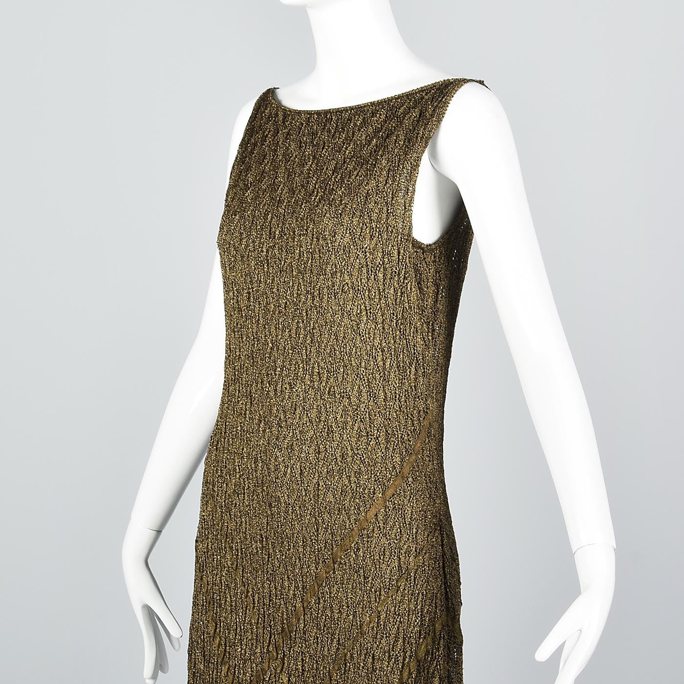 Christian Dior Boutique John Galliano Metallic Gold Evening Dress