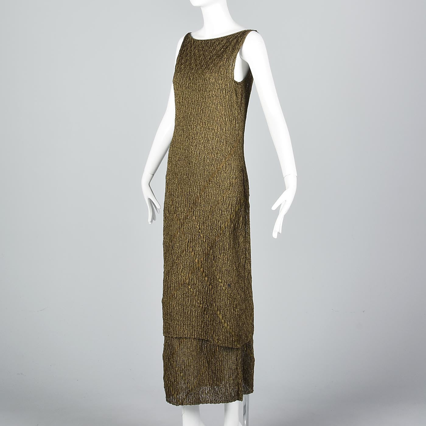 Christian Dior Boutique John Galliano Metallic Gold Evening Dress