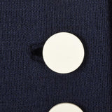 Classic 1960s Normal Norell Navy Blue Dress with White Buttons