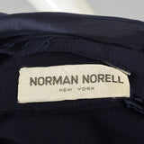 Classic 1960s Normal Norell Navy Blue Dress with White Buttons