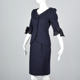 Scaasi Navy Blue Summer Skirt Suit