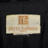 1980s Pierre Balmain Black Velvet Blazer with Logo Buttons