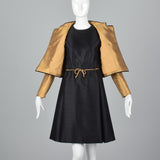 1960s Black Dress with Matching Gold Jacket