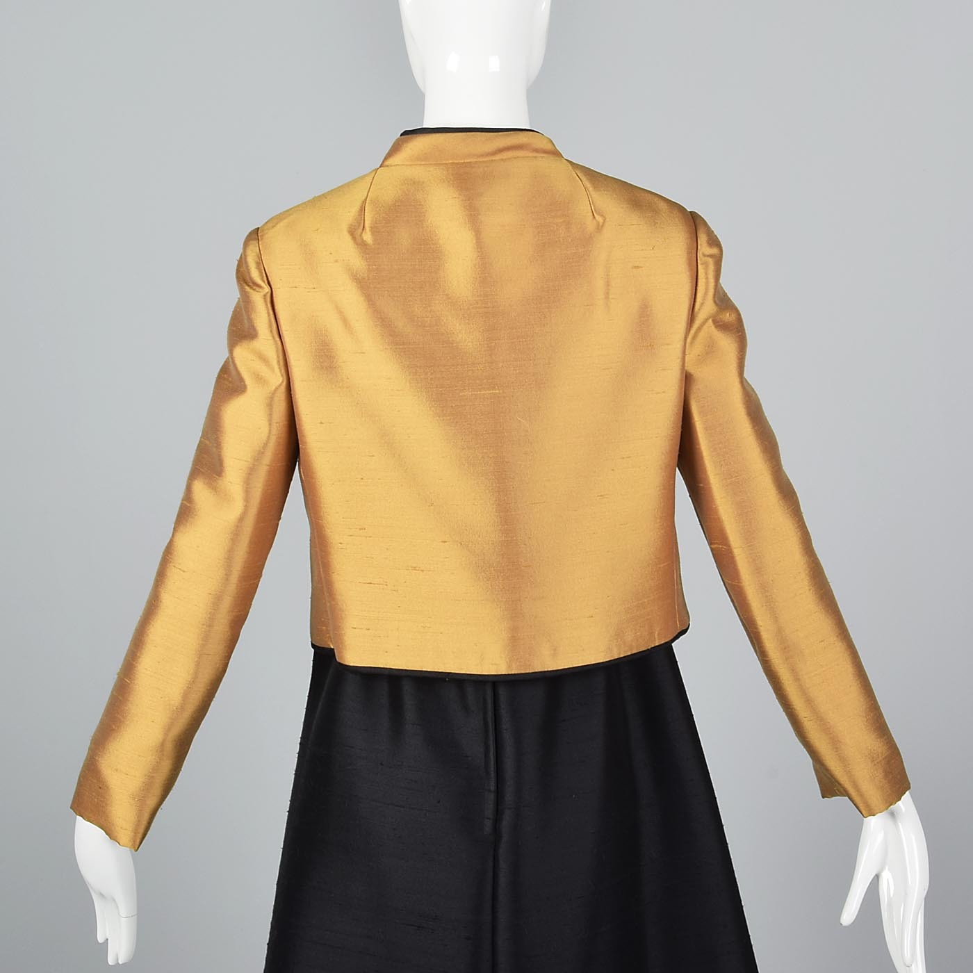 1960s Black Dress with Matching Gold Jacket