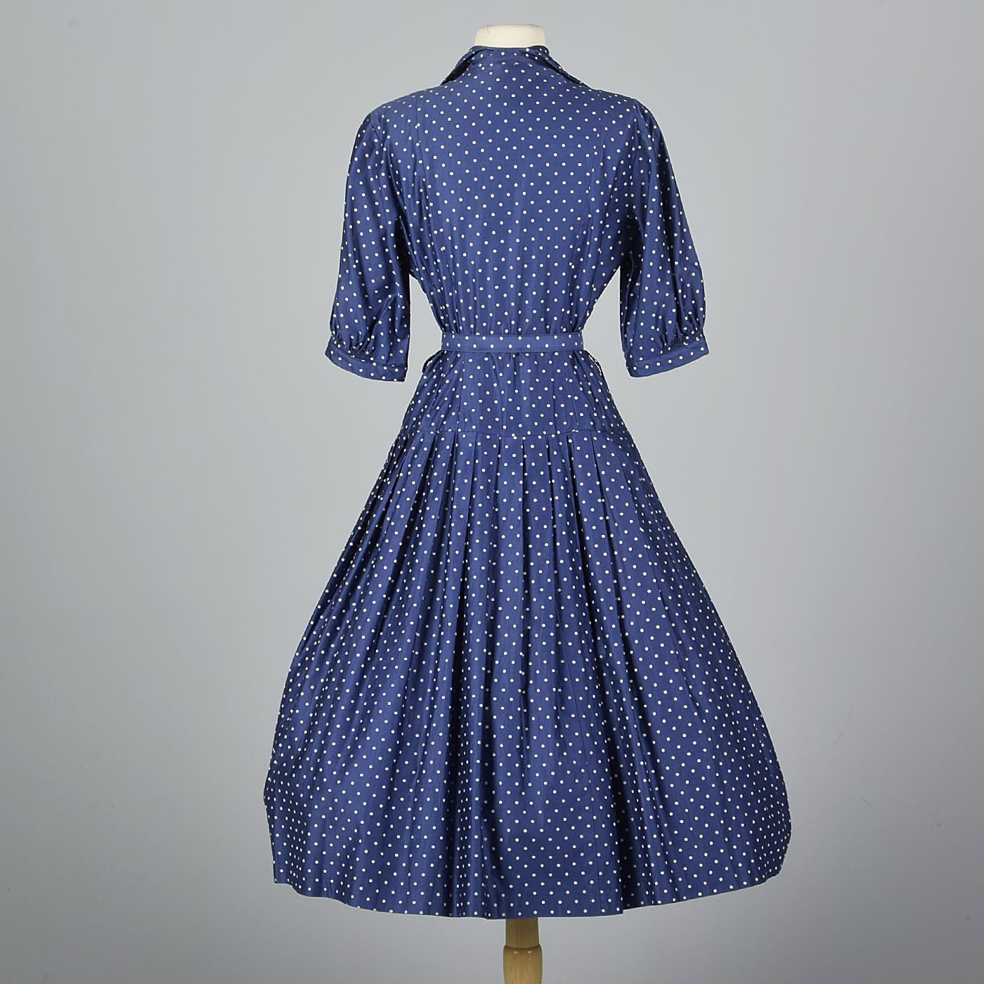1950s Suzy Perette Blue Polkadot Dress