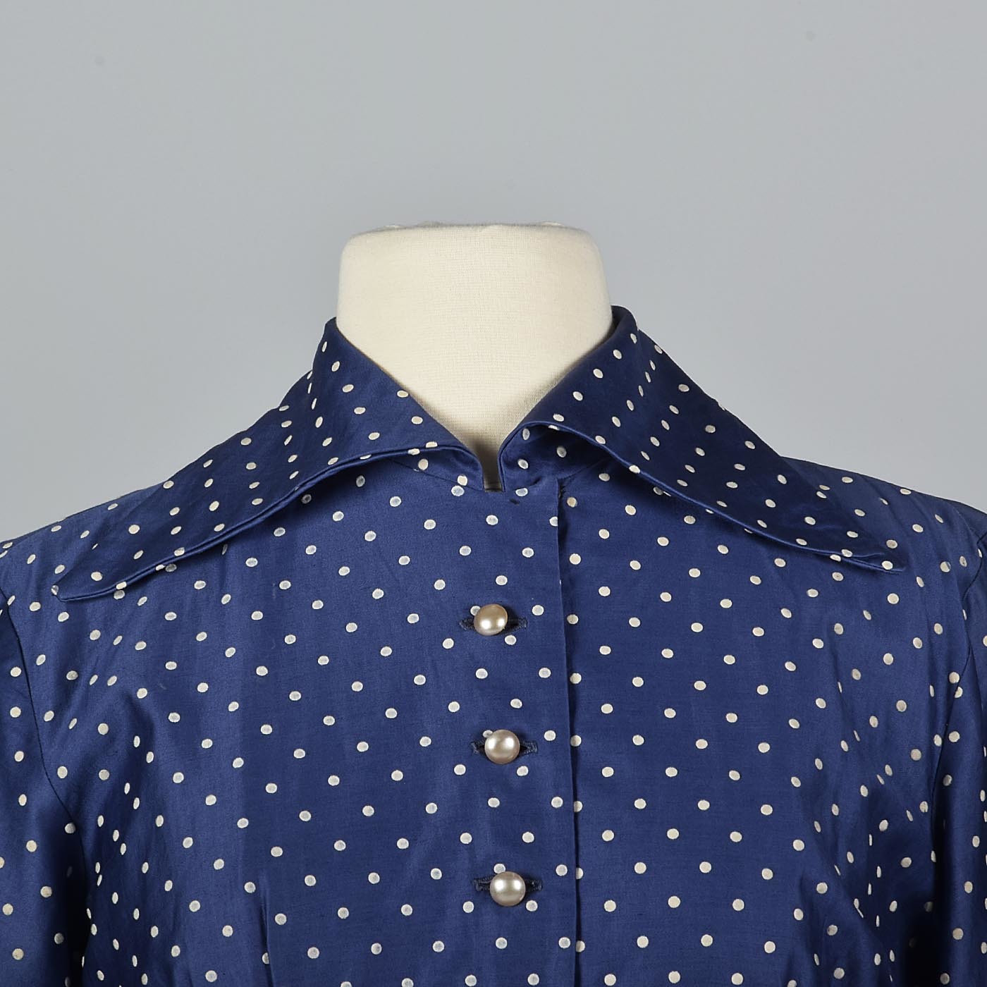 1950s Suzy Perette Blue Polkadot Dress