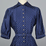 1950s Suzy Perette Blue Polkadot Dress