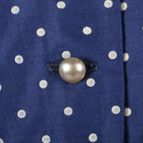 1950s Suzy Perette Blue Polkadot Dress