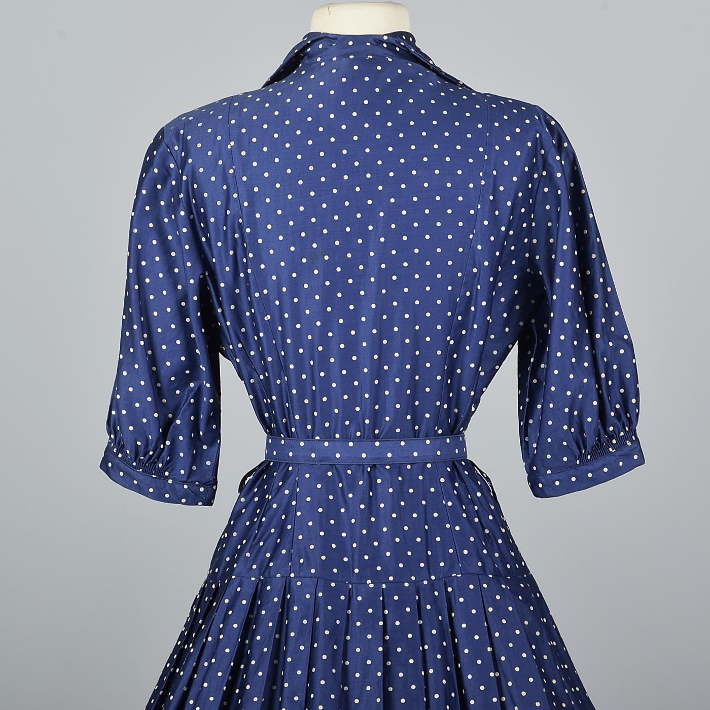1950s Suzy Perette Blue Polkadot Dress