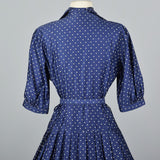 1950s Suzy Perette Blue Polkadot Dress
