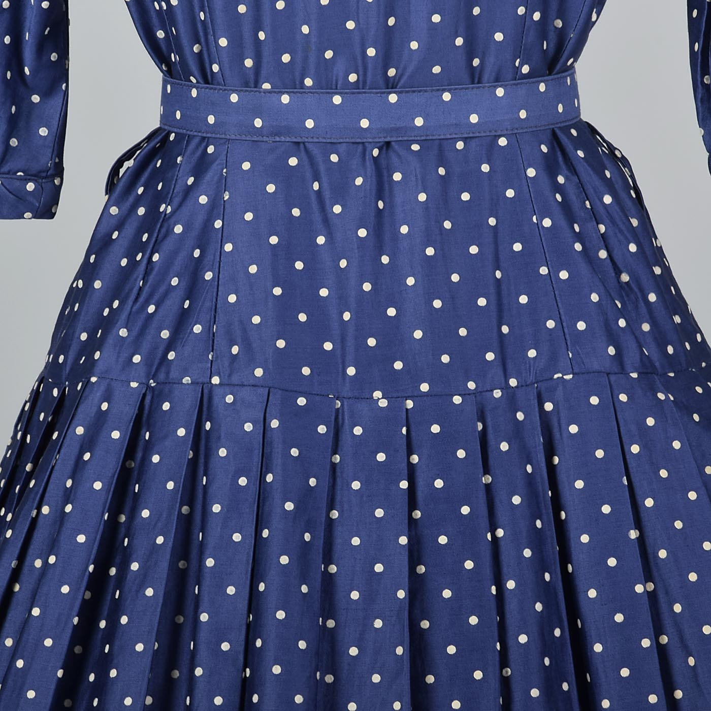 1950s Suzy Perette Blue Polkadot Dress