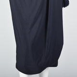1940s Navy Blue Silk Dress