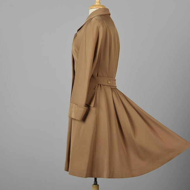 1940s Double Breasted Gabardine Princess Coat