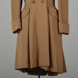 1940s Double Breasted Gabardine Princess Coat