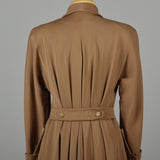 1940s Double Breasted Gabardine Princess Coat