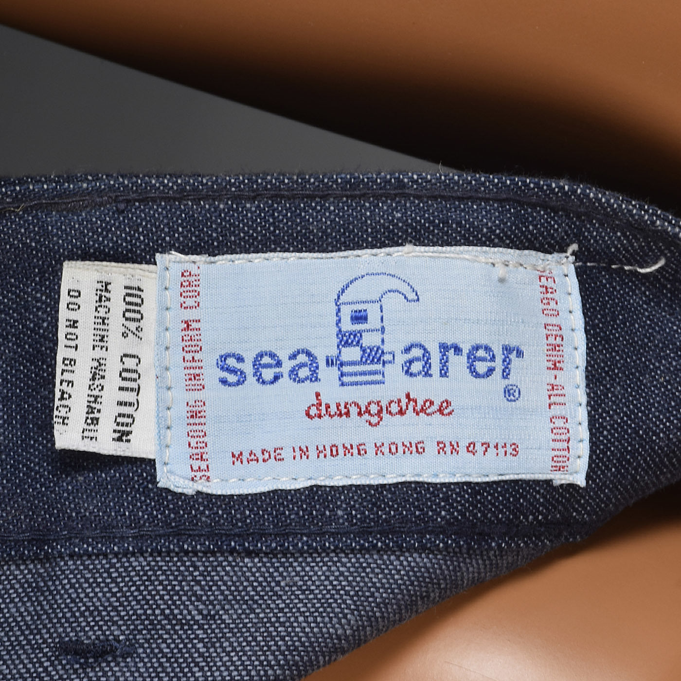 31x32 Deadstock Seafarers Bell Bottom Jeans in Dark Indigo Cotton