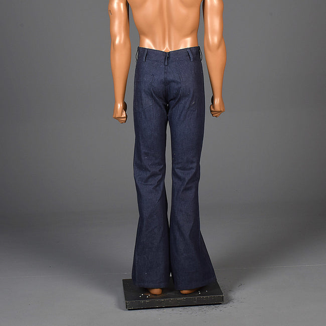 31x32 Deadstock Seafarers Bell Bottom Jeans in Dark Indigo Cotton