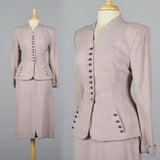 1950s Pink Skirt Suit with Hourglass Silhouette