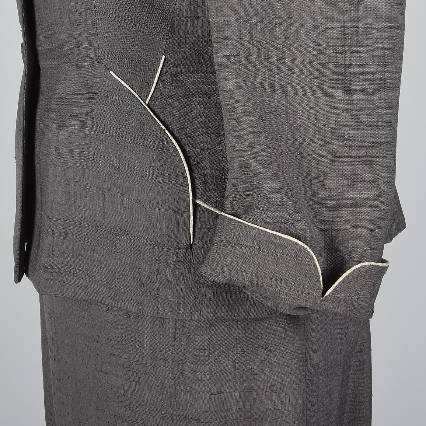 1950s Gray Silk Skirt Suit from Marshall Fields 28 Shop