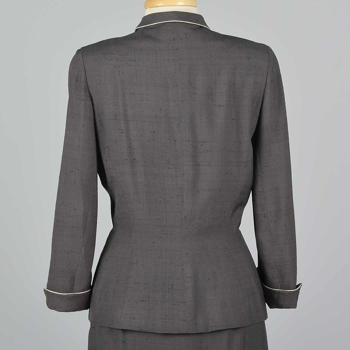 1950s Gray Silk Skirt Suit from Marshall Fields 28 Shop