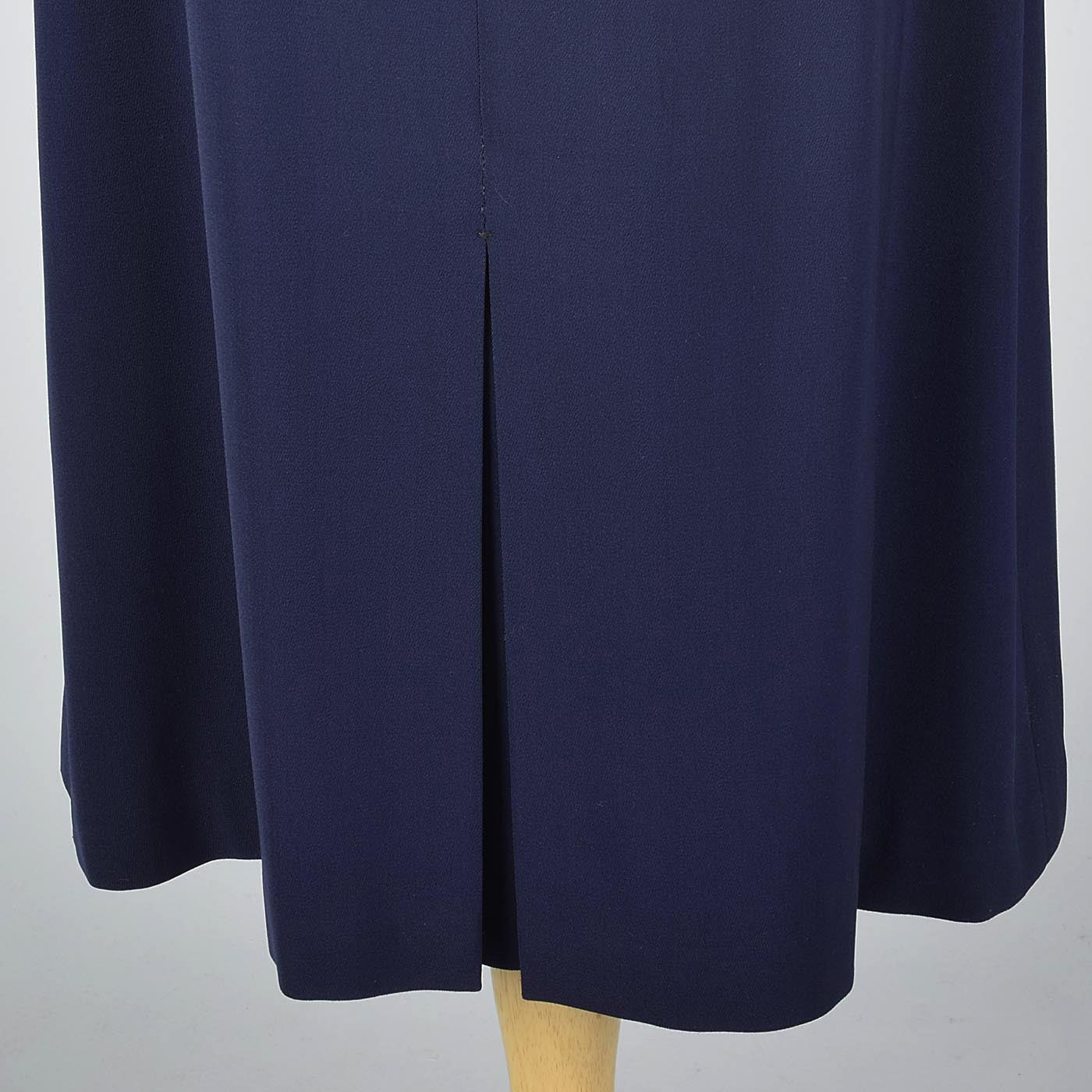 1950s Navy Blue Gabardine Skirt Suit with Shaped Hips & Weighted Hem