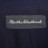 1950s Navy Blue Gabardine Skirt Suit with Shaped Hips & Weighted Hem