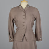 1950s Silk Skirt Suit with Beaded Detail