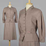 1950s Silk Skirt Suit with Beaded Detail