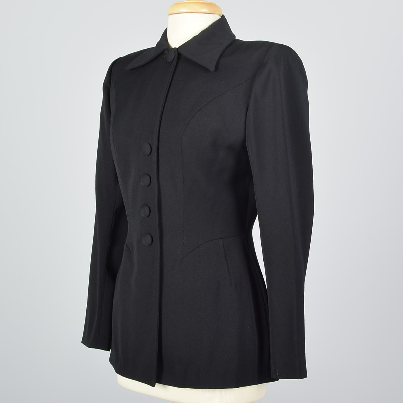 1950s Lilli Ann Classic Black Hourglass Jacket