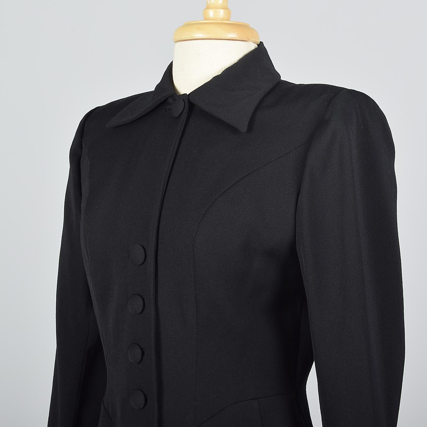 1950s Lilli Ann Classic Black Hourglass Jacket