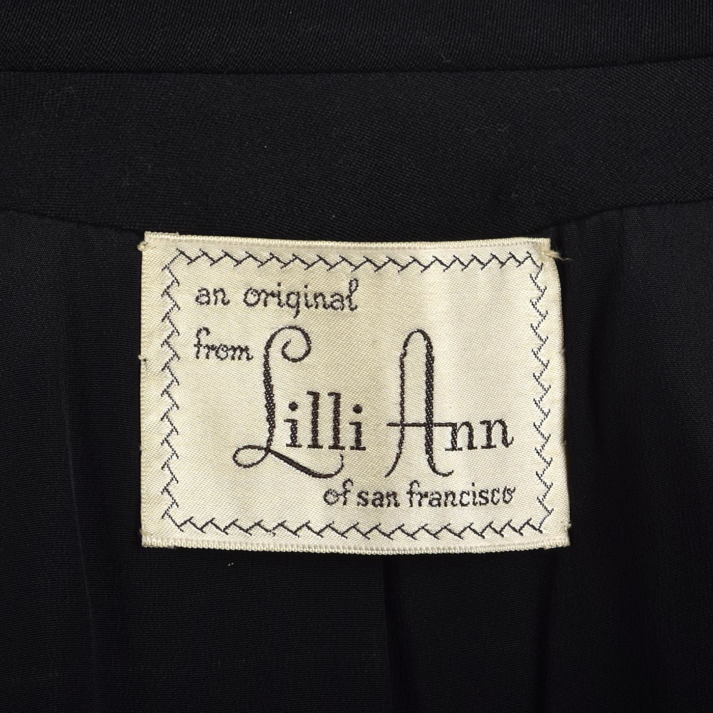 1950s Lilli Ann Classic Black Hourglass Jacket