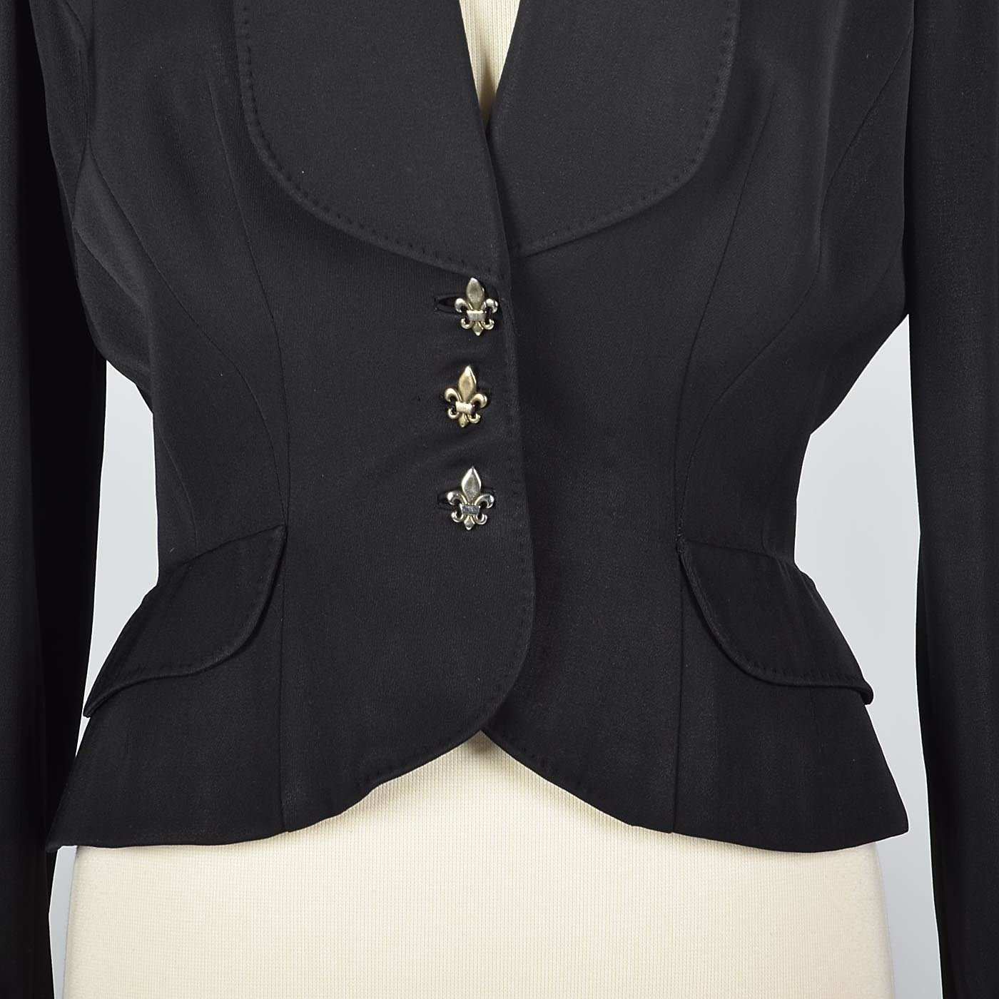 1950s Black Blazer with Shawl Collar
